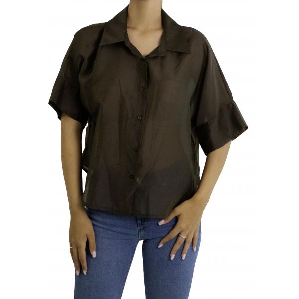 Camicia tinta unita in cotone 